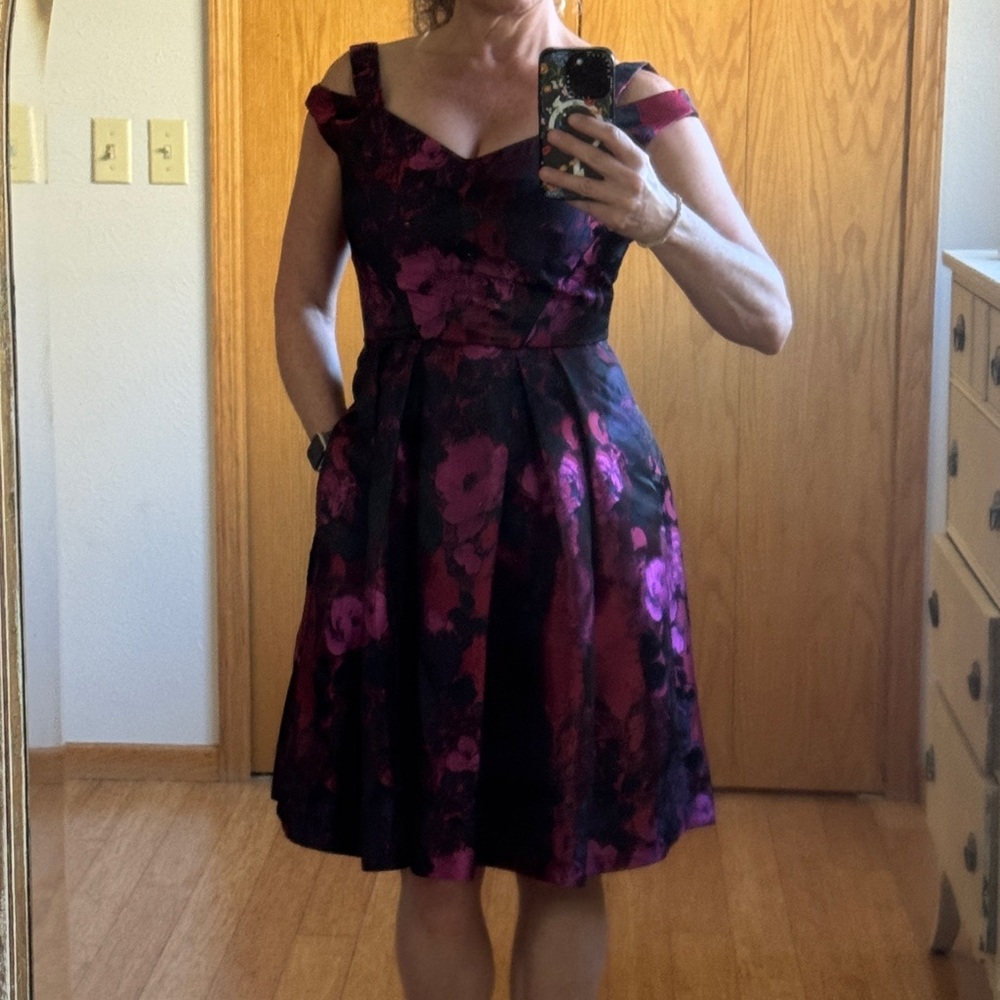 Maggy London Blue and Pink Floral